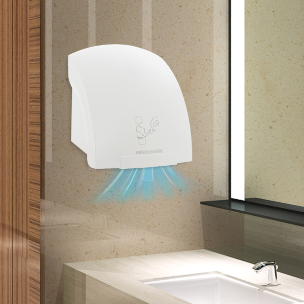 Sèche-mains électrique, sèche-mains compact à air comprimé, sèche-mains automatique - Blanc