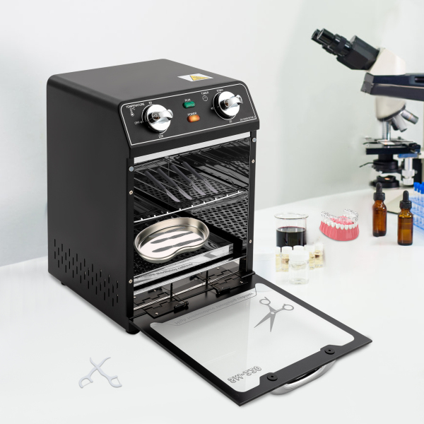 Stérilisateur haute température 8L, armoire de désinfection pour stérilisateur à air chaud 600W (noir)