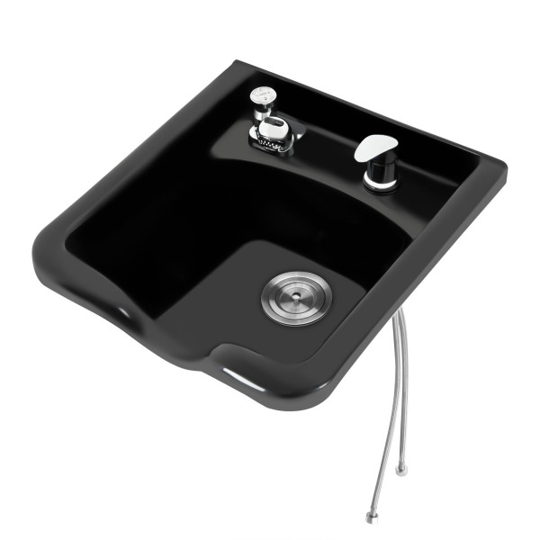 Bol pour salons Évier de shampoing en plastique ABS noir pour la maison Facile à nettoyer et à installer Bols à shampoing de salon pour coiffeur Pour salons de coiffure Magasins de coiffure