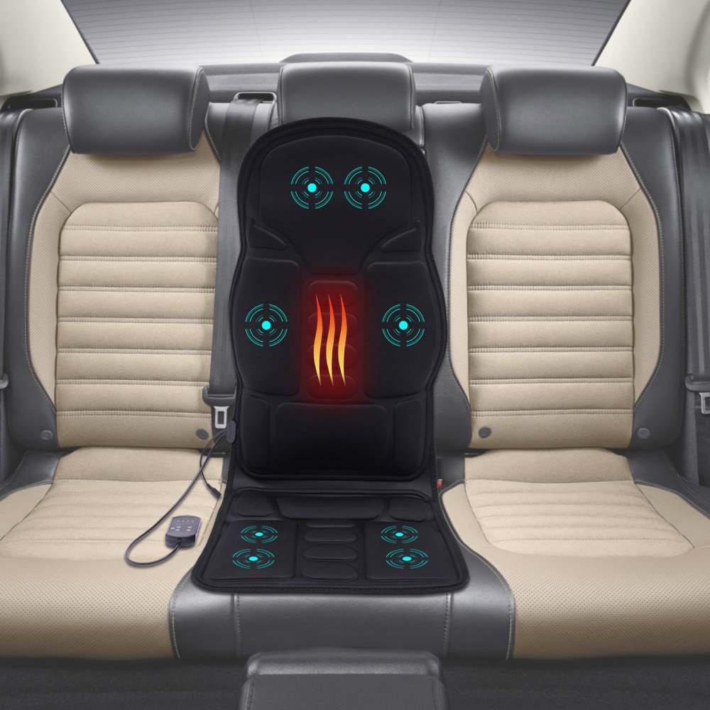 Coussin de siège de massage avec chaleur et vibrations, masseur de dos pour chaises, tapis de massage pour la relaxation à la maison et au bureau