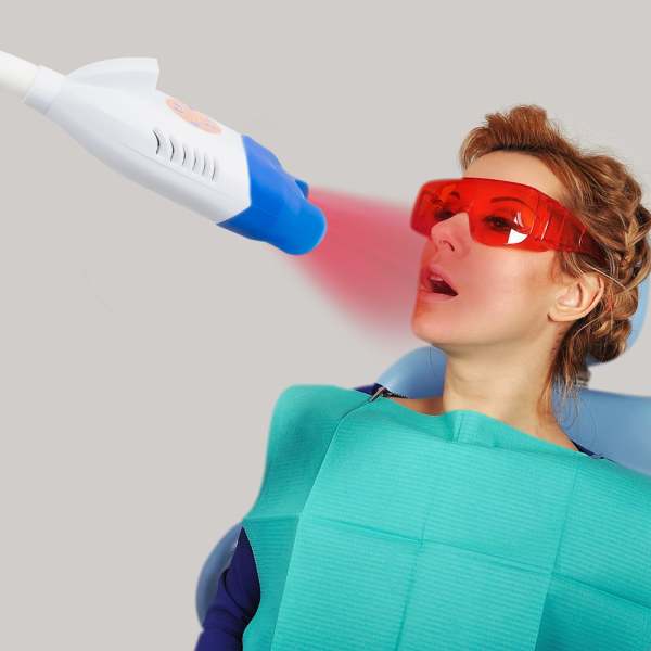 Machine professionnelle de blanchiment des dents Lumière LED, Mobile 36W Lampe dentaire de blanchiment, 2 couleurs lumière bleue/rouge