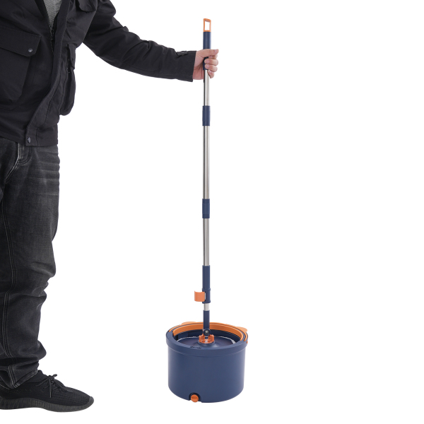 Balai essoreur et seau, kit balai essoreur et seau pour la maison, kit seau essoreur - Bleu foncé Balai essoreur et seau, kit balai essoreur et seau pour la maison, kit seau essoreur - Bleu foncé