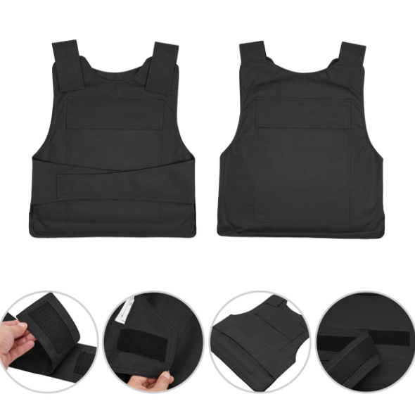 Protection de la taille (1 gilet + 1 paire de gants noirs anti-coupures + 1 pochette de rangement noire)