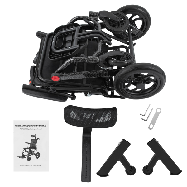 Fauteuil roulant inclinable AC976LG(12)-46, fauteuil roulant de transport pliable pour personnes âgées, fauteuil roulant inclinable pour adultes