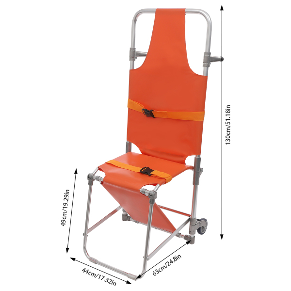 Chaise de civière d'escalier de sauvetage d'urgence, chaise de civière pliable, chaise d'escalier pliante