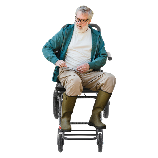Fauteuil roulant de transport pliable avec pneus en nid d'abeille de 100 kg, fauteuil roulant de voyage portable avec sac de rangement