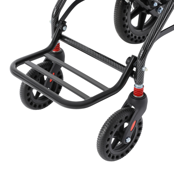 Fauteuil roulant de transport pliable avec pneus en nid d'abeille de 100 kg, fauteuil roulant de voyage portable avec sac de rangement
