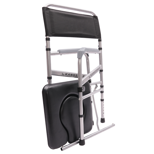 Chaise de bain pliable avec siège moelleux et repose-pieds antidérapants