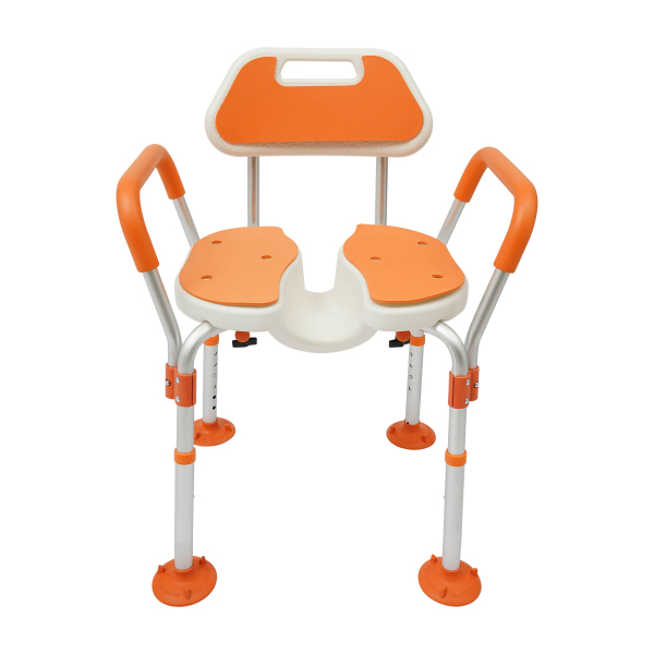 Chaise de douche, chaise de douche réglable en hauteur avec dossier, accoudoirs, chaise de salle de bain pour personnes âgées