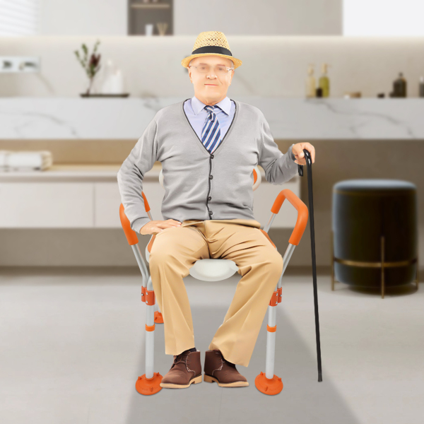 Chaise de douche, chaise de douche réglable en hauteur avec dossier, accoudoirs, chaise de salle de bain pour personnes âgées