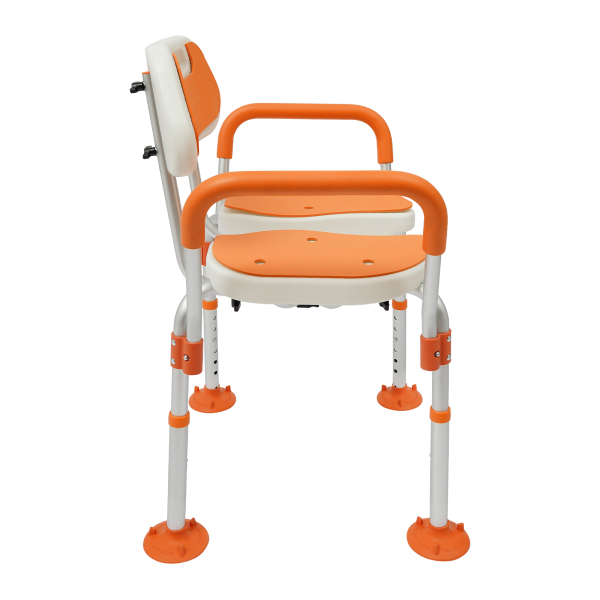 Chaise de douche, chaise de douche réglable en hauteur avec dossier, accoudoirs, chaise de salle de bain pour personnes âgées