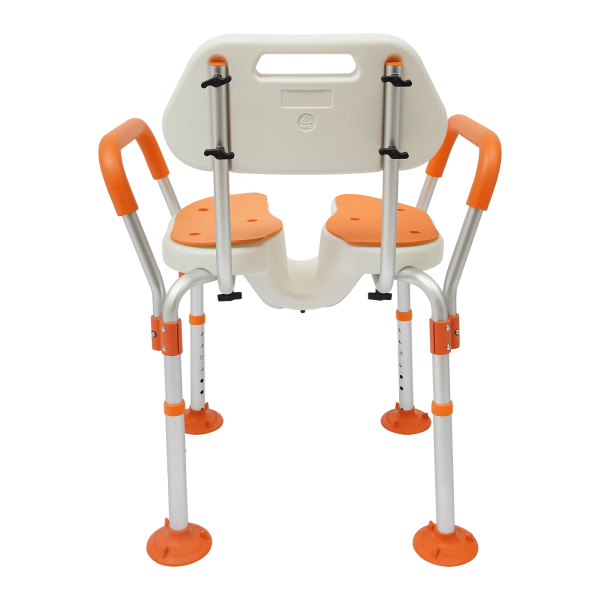Chaise de douche, chaise de douche réglable en hauteur avec dossier, accoudoirs, chaise de salle de bain pour personnes âgées
