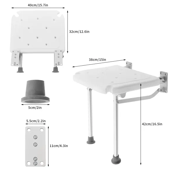 Sièges de douche pliants muraux, chaises de douche tabourets de douche, personnes âgées, femmes enceintes