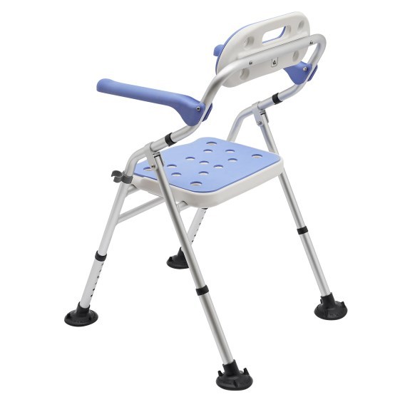 Tabouret de douche avec dossier, réglable en hauteur, 40-53 cm, pour personnes âgées