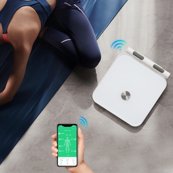 Balance électronique intelligente, balance de graisse corporelle à 8 électrodes, balance de poids multifonction