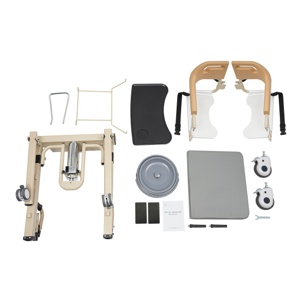 Ascenseur de patient pour la maison, fauteuil roulant divisé à 180 °, élévateur de transport portable, élévateur de transport portable avec pot
