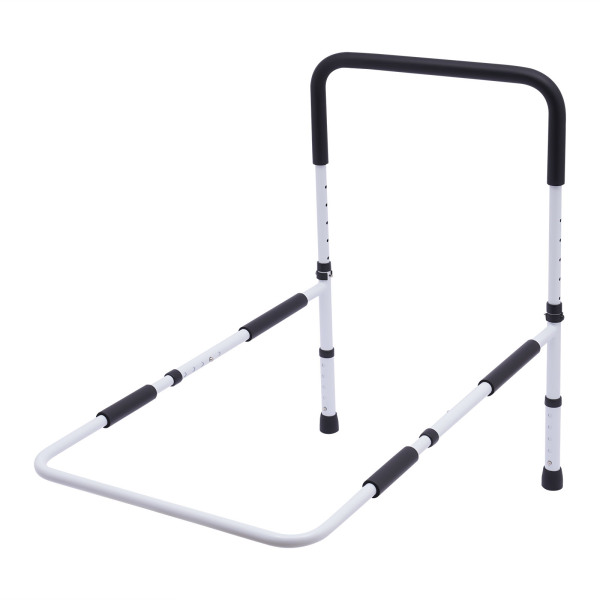 Support de barrière de lit, Barre de sécurité réglable pour prévenir les chutes, Largeur réglable : 84-94cm, Blanc
