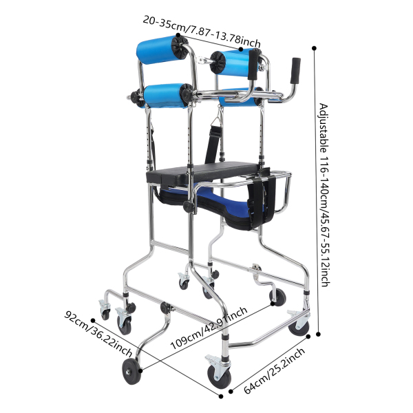 Déambulateur pour adultes, aide à la marche, déambulateur debout pour personnes âgées à mobilité réduite de 150 à 180 cm, patients hémiplégiques Déambulateur pour adultes, aide à la marche, déambulateur debout pour personnes âgées à mobilité réduite de 150 à 180 cm, patients hémiplégiques
