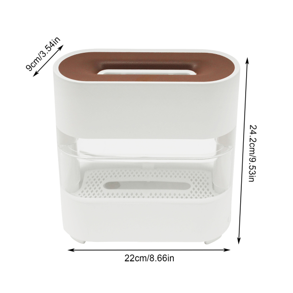 Humidificateur ultrasonique, Mini Humidificateur LED, Humidificateur d'air, 22*9*24.2cm, Blanc
