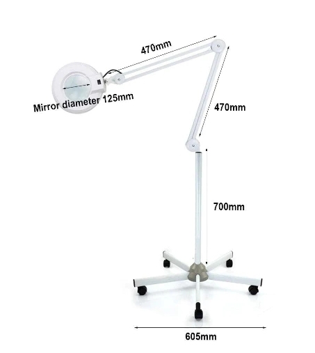 Amplificateur 5 roues avec support mobile Amplificateur pour salons de beauté (5 luminosité)