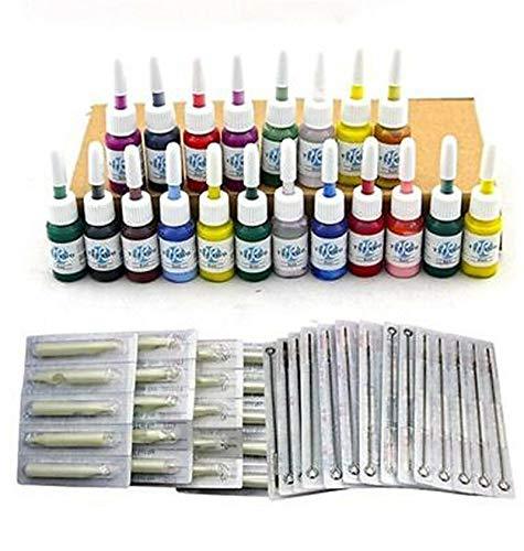 2 machines à tatouer 20 couleurs d'encre machine à tatouer - Kit complet de 50 aiguilles de tatouage pour débutants