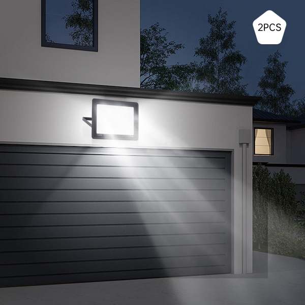Lot de 2 spots LED d'extérieur super lumineux IP66 étanche avec câble de 1,5 m, prise 6000-6500 K pour jardin, cour, garage