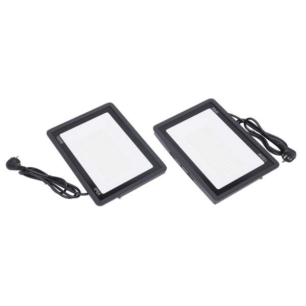 Lot de 2 spots LED d'extérieur super lumineux IP66 étanche avec câble de 1,5 m, prise 6000-6500 K pour jardin, cour, garage