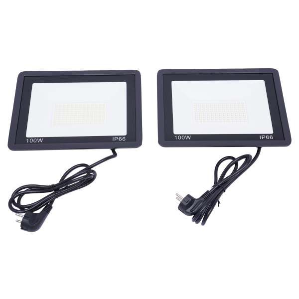 Lot de 2 spots LED d'extérieur super lumineux IP66 étanche avec câble de 1,5 m, prise 6000-6500 K pour jardin, cour, garage