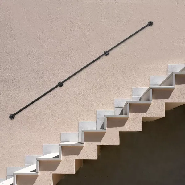 Rampe d'escalier de 2,7 m, rampe d'escalier en métal, rampe industrielle pour escaliers, greniers et garde-corps Rampe d'escalier de 2,7 m, rampe d'escalier en métal, rampe industrielle pour escaliers, greniers et garde-corps