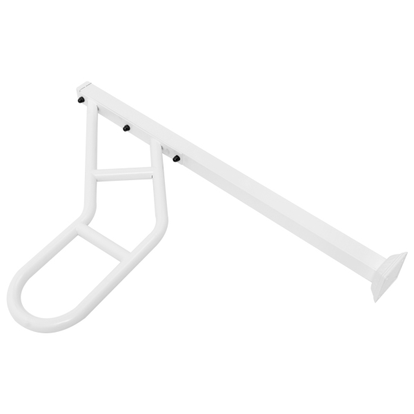 Main courante à un poteau, Rampe d'escalier extérieure pour marches, Rampe d'escalier en U, Blanc