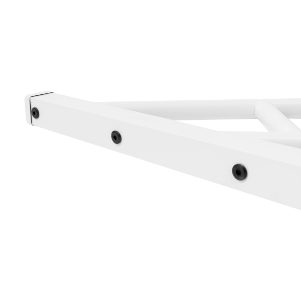 Main courante à un poteau, Rampe d'escalier extérieure pour marches, Rampe d'escalier en U, Blanc
