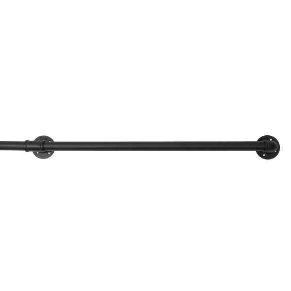 Main courante tubulaire, métal robuste, portante, 8ft, 3 sections, distance au mur : 8cmm, noir