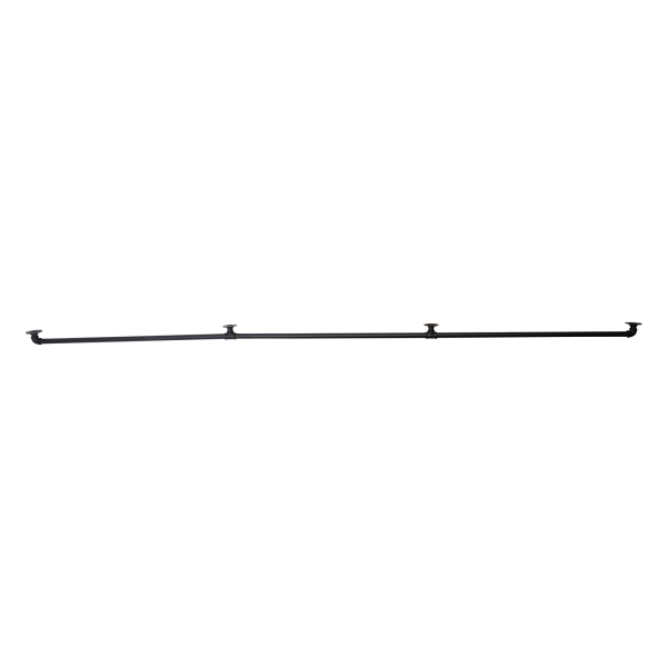 Garde-corps tubulaire, métal robuste avec capacité de charge, construction solide, 12 pieds, 3 sections, noir