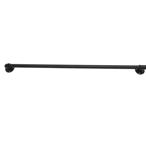 Garde-corps tubulaire, métal robuste avec capacité de charge, construction solide, 12 pieds, 3 sections, noir