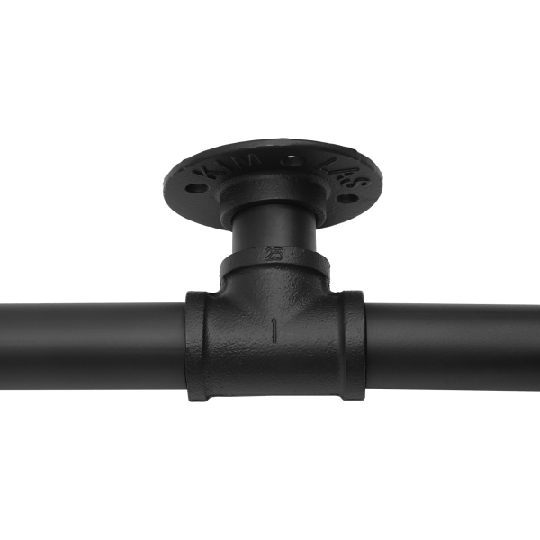 Garde-corps tubulaire, métal robuste avec capacité de charge, construction solide, 12 pieds, 3 sections, noir