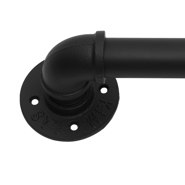 Garde-corps tubulaire, métal robuste avec capacité de charge, construction solide, 12 pieds, 3 sections, noir
