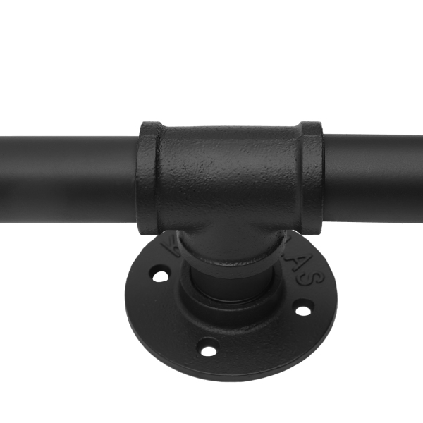 Garde-corps tubulaire, métal robuste avec capacité de charge, construction solide, 12 pieds, 3 sections, noir
