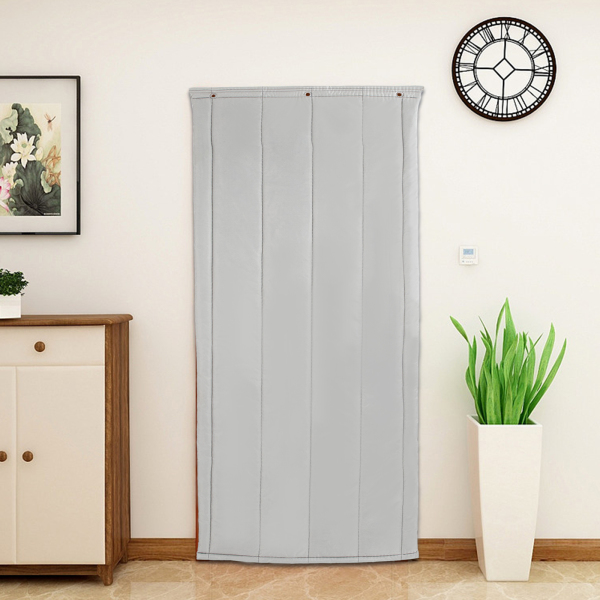 Rideau de porte isolant, moustiquaire pour portes d'hiver, couverture d'isolation acoustique, 70*200cm, Gris