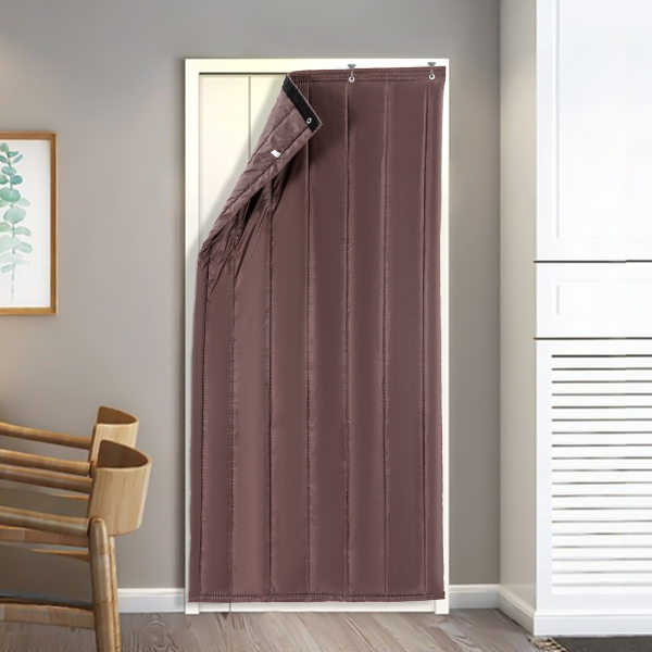 39.5*83 Inch Door Curtain Brown Thermal Insulated Door Curtain 39.5*83 Inch Door Curtain Brown Thermal Insulated Door Curtain