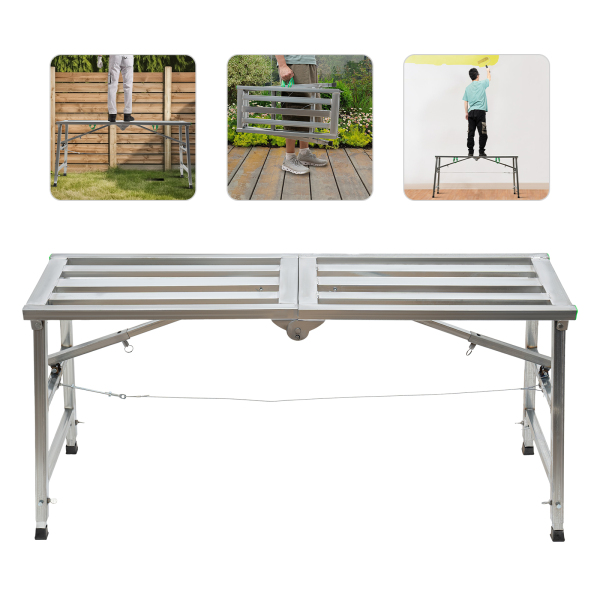 Plate-forme de travail réglable, escabeau en acier, plate-forme d'échafaudage pliante portative