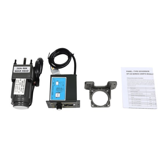 Motoréducteur avec variateur de vitesse + support, 6 W, AC 220 V, 90 K