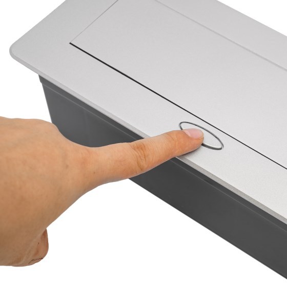 Prise pop-up avec 2 USB, pliable, pour cuisine/bureau/établi, argent