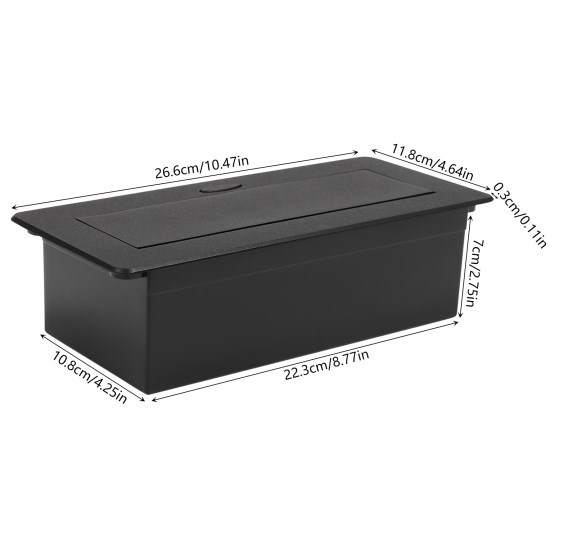 Prise pop-up avec 2 USB, pliable, pour cuisine/bureau/établi, noir Prise pop-up avec 2 USB, pliable, pour cuisine/bureau/établi, noir