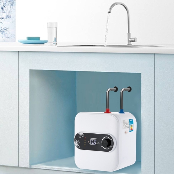 Mini chauffe-eau électrique sans réservoir 1500W 220V 8L avec indicateur de température LED pour cuisine et salle de bain