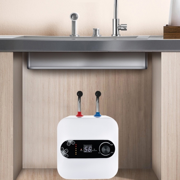 Mini chauffe-eau électrique sans réservoir 1500W 220V 8L avec indicateur de température LED pour cuisine et salle de bain
