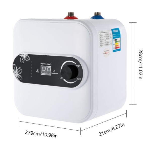 Mini chauffe-eau électrique sans réservoir 1500W 220V 8L avec indicateur de température LED pour cuisine et salle de bain Mini chauffe-eau électrique sans réservoir 1500W 220V 8L avec indicateur de température LED pour cuisine et salle de bain