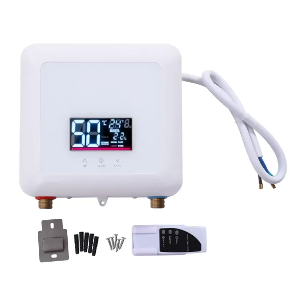 Chauffe-eau électrique instantané 7500 W avec télécommande, Ipx4, sous-table, facile à installer, pour cuisines, salles de bains, salles à manger, hôtels, etc