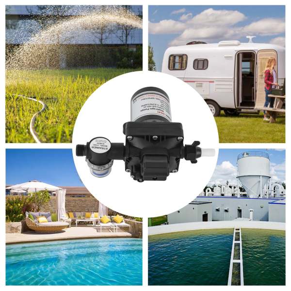 Pompe à eau pour caravane, camping-car, bateau, pression de 55 PSI, 12V, haut débit Pompe à eau pour caravane, camping-car, bateau, pression de 55 PSI, 12V, haut débit