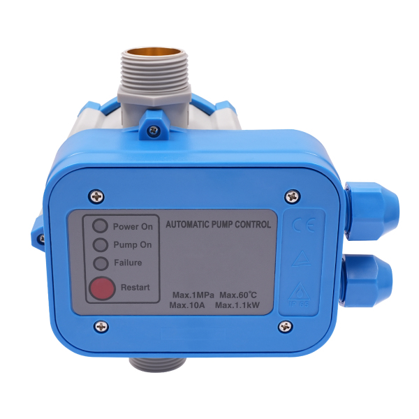 Régulateur de pression de pompe à eau automatique, Régulateur de pression de pompe à eau intelligent, Bleu