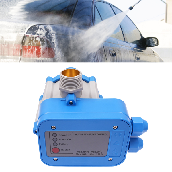 Régulateur de pression de pompe à eau automatique, Régulateur de pression de pompe à eau intelligent, Bleu